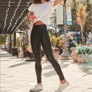 Spanx Faux Leather Black High Waisted Leggings Sz S